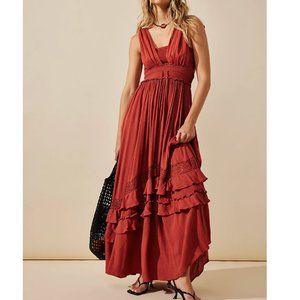 NWT | Free People Santa Maria Maxi Dress in Terracotta